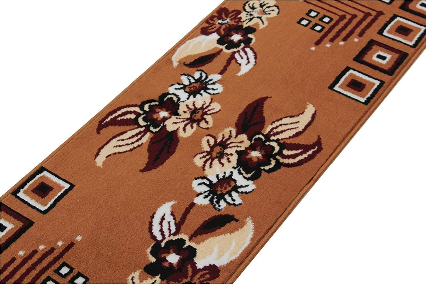 Gold Floral Runner Carpet