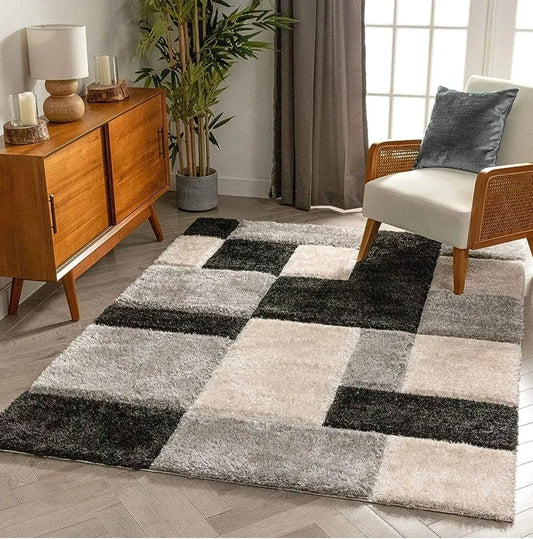 3D Box Beautiful Premium Shaggy Rug/Floor-Mat/Carpet