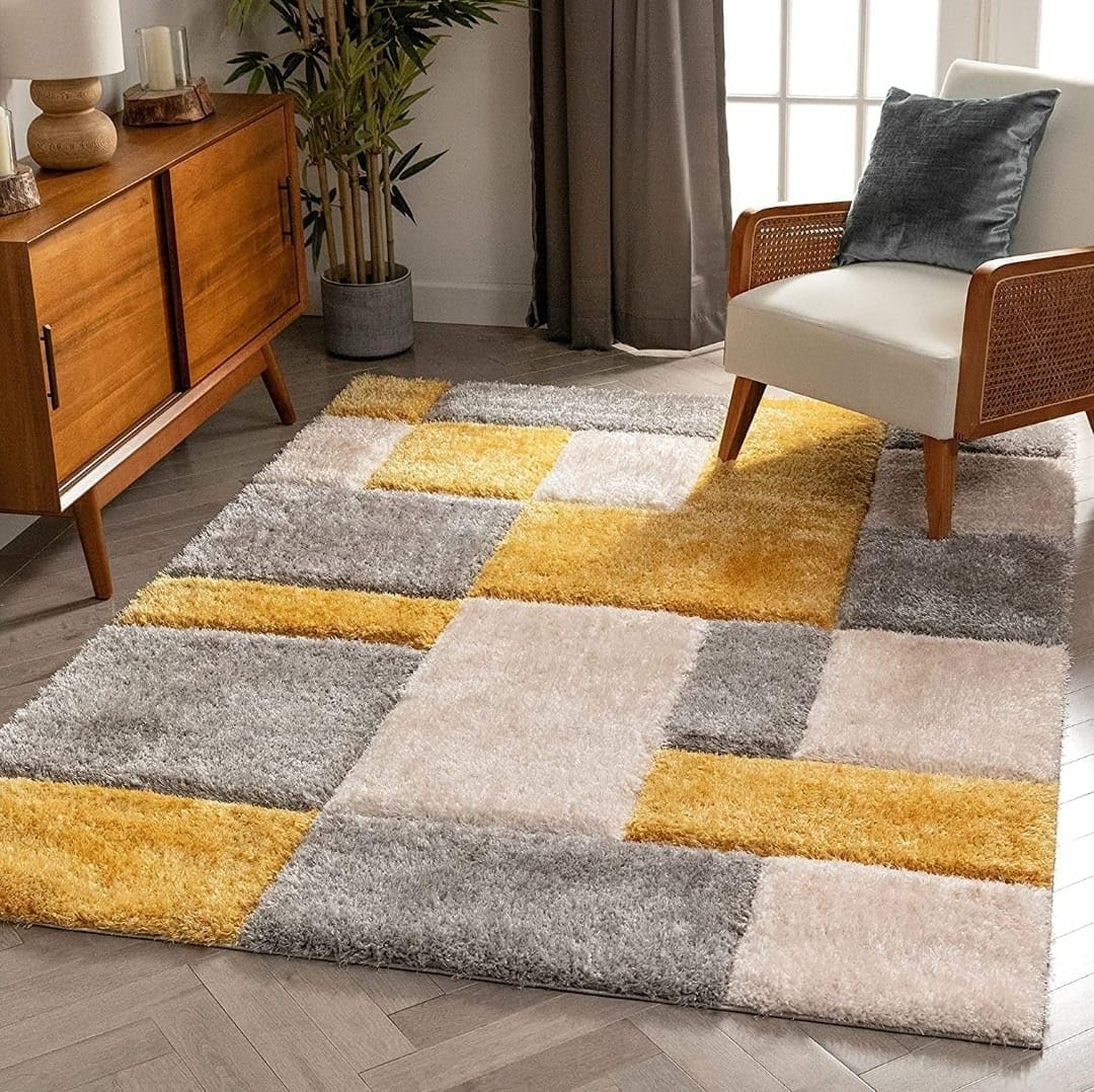 3D Box Beautiful Premium Shaggy Rug/Floor-Mat/Carpet