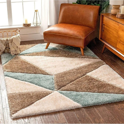 Triangle Beautiful Premium Shaggy Rug/Floor-Mat/Carpet