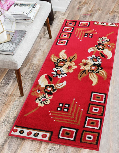 Red Floral Runner Carpet