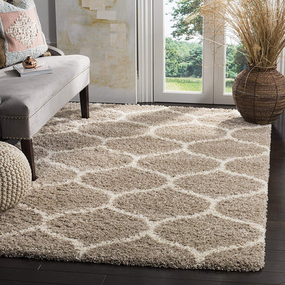 Beige & Ivory - Premium Extra Soft Carpet For Living Room Shaggy Rug