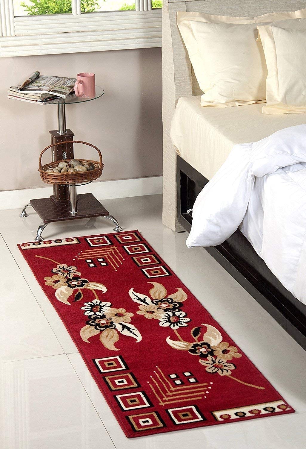 Red Floral Runner Carpet
