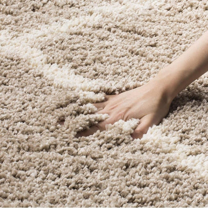 Beige & Ivory - Premium Extra Soft Carpet For Living Room Shaggy Rug