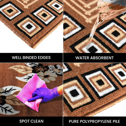 Gold Floral Runner Carpet