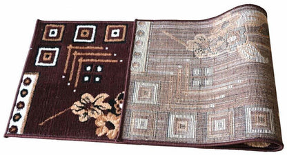Brown Floral Runner Carpet