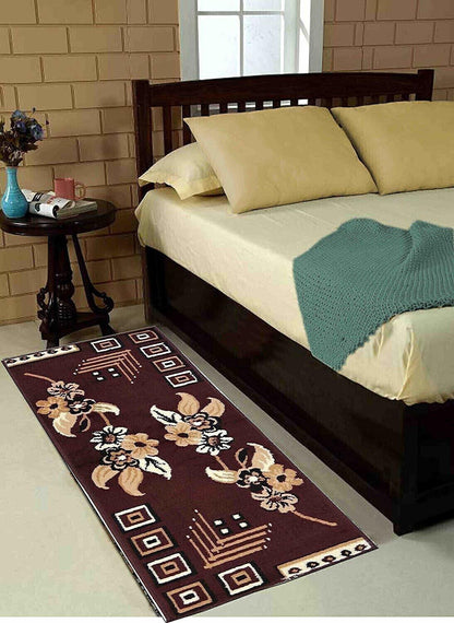 Brown Floral Runner Carpet