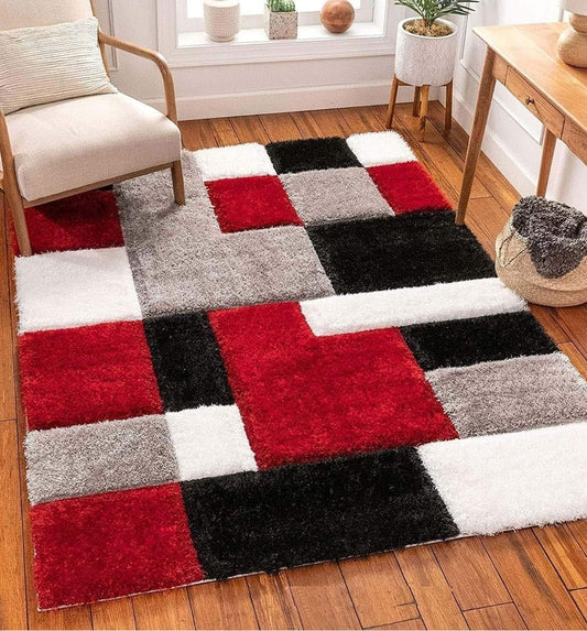 3D Box Beautiful Premium Shaggy Rug/Floor-Mat/Carpet