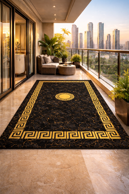 Premium Black & Gold Carpet for Living Room