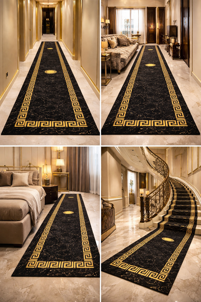 Premium Black & Gold Carpet for Living Room