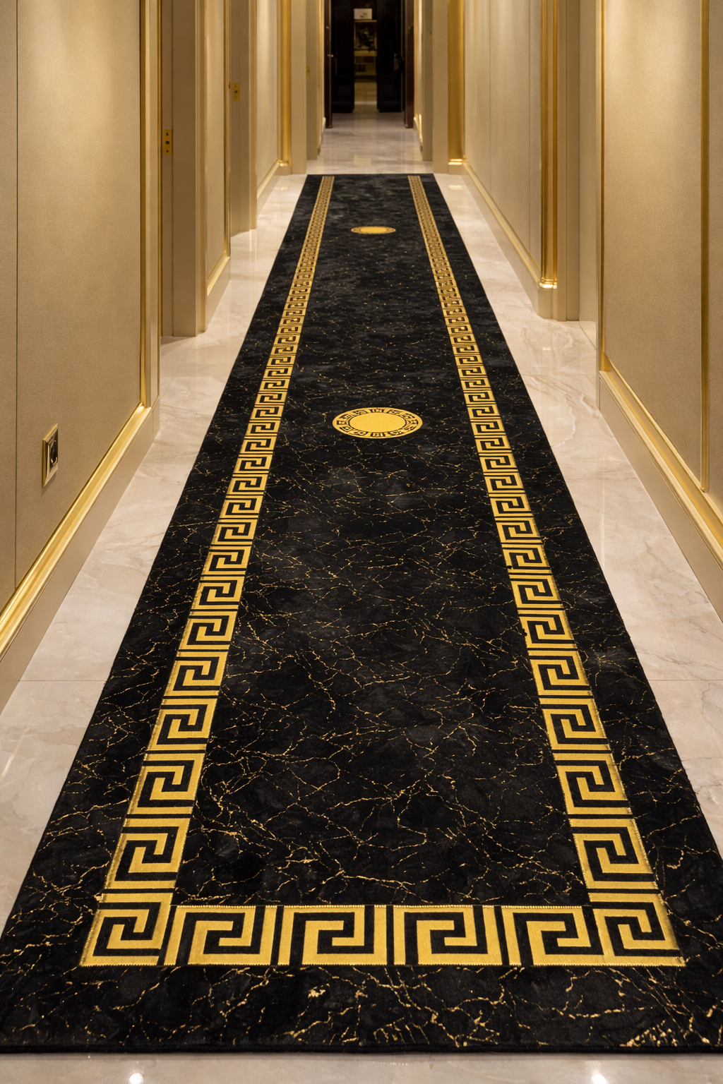 Premium Black & Gold Carpet for Living Room