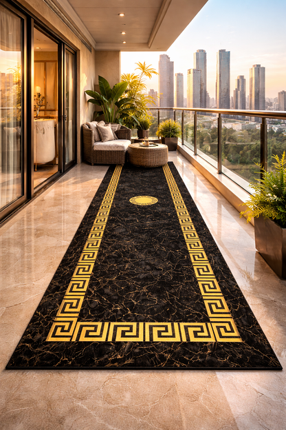 Premium Black & Gold Carpet for Living Room