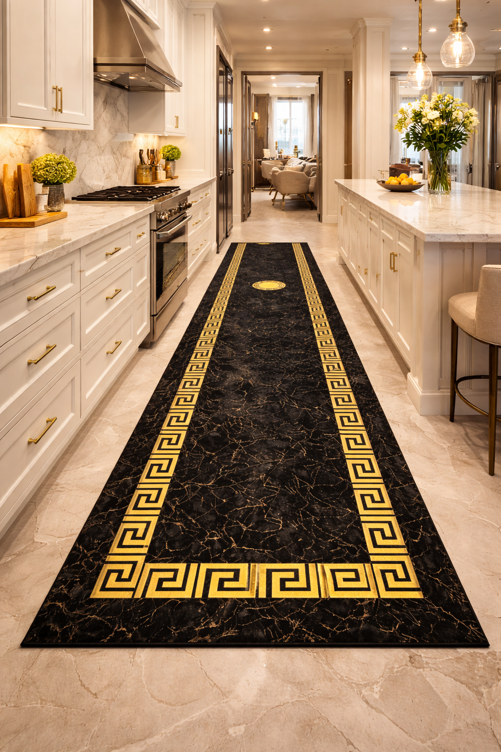 Premium Black & Gold Carpet for Living Room