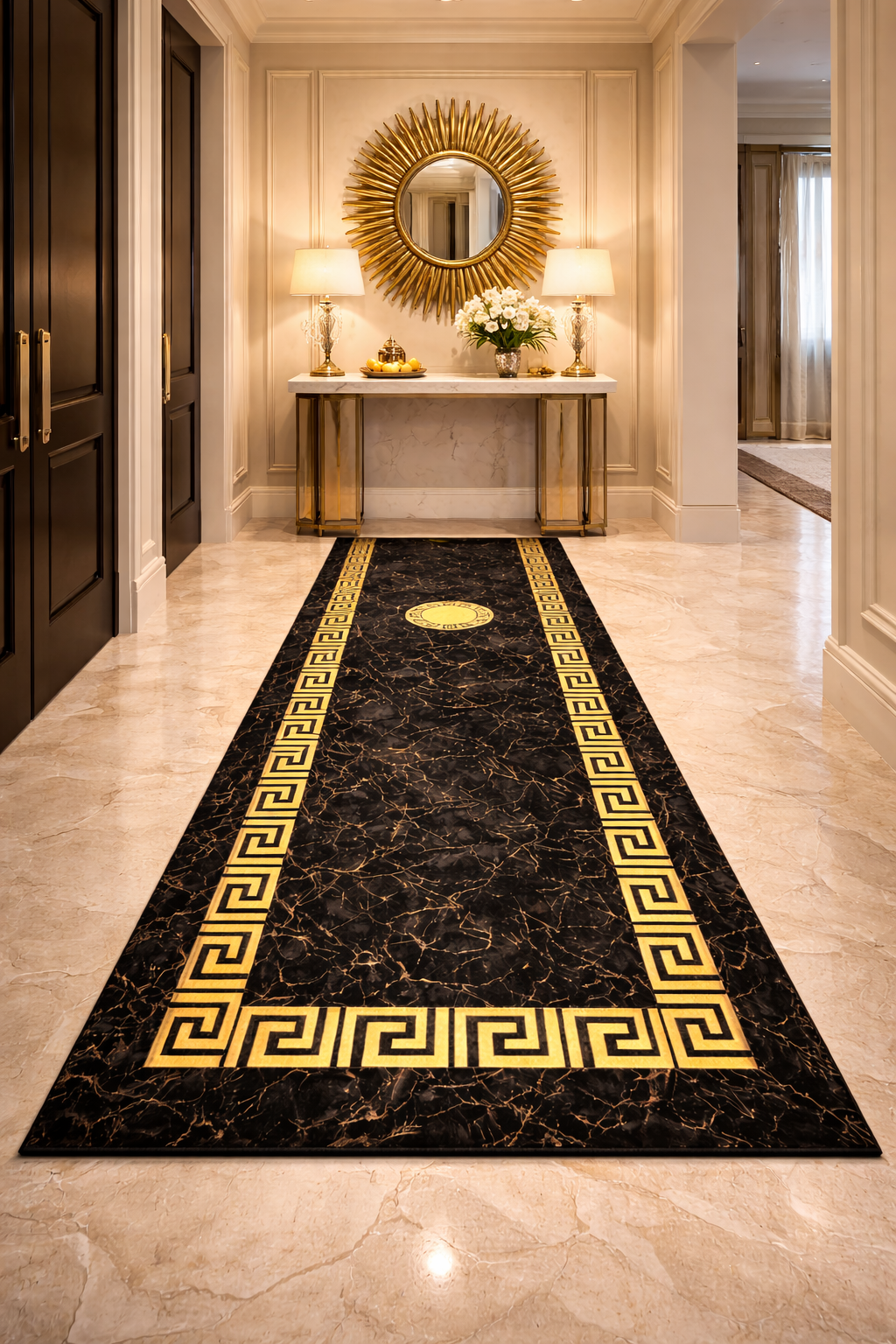 Premium Black & Gold Carpet for Living Room