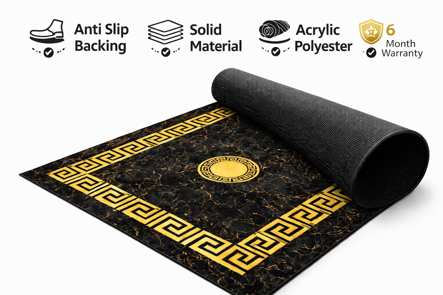 Premium Black & Gold Carpet for Living Room