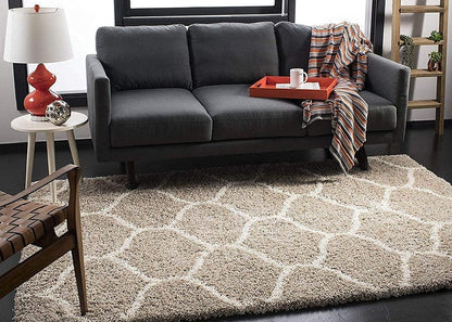 Beige & Ivory - Premium Extra Soft Carpet For Living Room Shaggy Rug - FYROSTIC CARPET