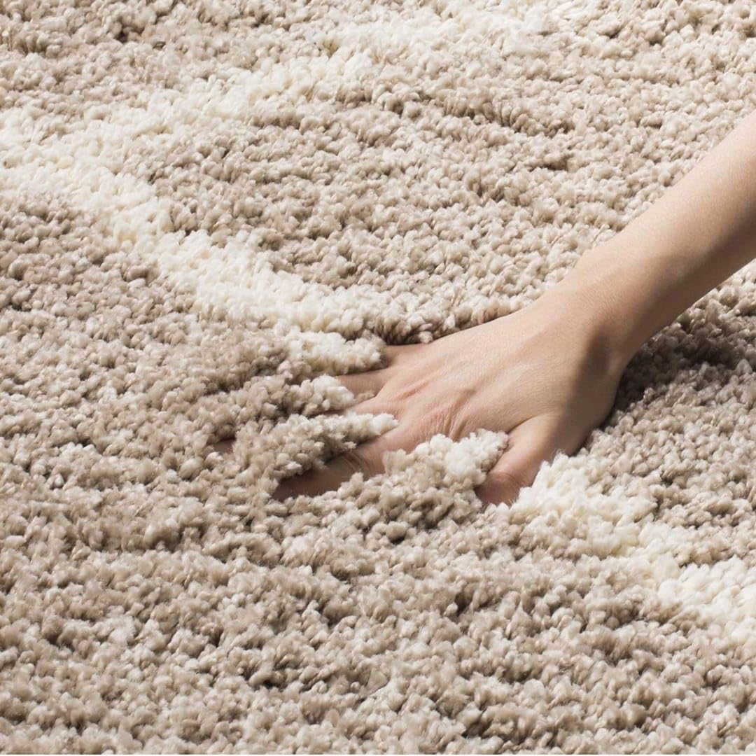 Beige & Ivory - Premium Extra Soft Carpet For Living Room Shaggy Rug - FYROSTIC CARPET