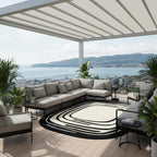 Modern Monochrome Hand-Tufted Wool Rug | Abstract Contour Area Carpet