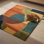 Retro Geometric Hand Tufted Area Rug – Modern Carpet