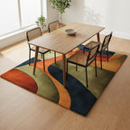 Modern Abstract Hand-Tufted Wool Rug | Scandinavian Area Carpet