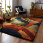 Modern Abstract Hand-Tufted Wool Rug | Scandinavian Area Carpet