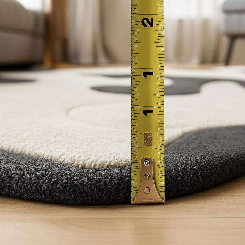 Abstract Monochrome Hand-Tufted Wool Rug | Organic Irregular Area Carpet