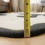 Abstract Monochrome Hand-Tufted Wool Rug | Organic Irregular Area Carpet