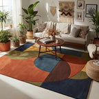 Retro Geometric Hand Tufted Area Rug – Modern Carpet