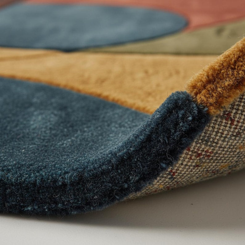 Retro Geometric Hand Tufted Area Rug – Modern Carpet