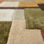 Mid-Century Modern Hand-Tufted Wool Rug | Retro Color Block Carpet