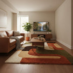 Modern Geometric Hand-Tufted Wool Rug | Scandinavian Area Carpet