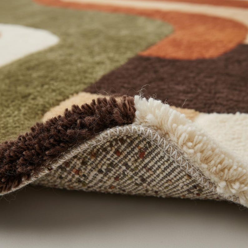 Modern Geometric Hand-Tufted Wool Rug | Scandinavian Area Carpet