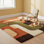 Modern Geometric Hand-Tufted Wool Rug | Scandinavian Area Carpet