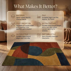 Retro Geometric Hand Tufted Area Rug – Modern Carpet