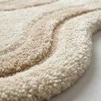 Neutral Abstract Hand-Tufted Wool Rug | Organic Shape Scandinavian Area Carpet