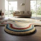 Topographic Abstract Hand-Tufted Wool Rug | Organic Irregular Area Carpet