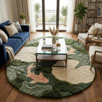 Lotus Pond Koi Fish Wool Rug | 3D Hand-Tufted Luxury Area Carpet