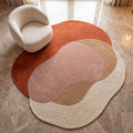 Terracotta Abstract Hand-Tufted Wool Rug | Organic Irregular Area Carpet