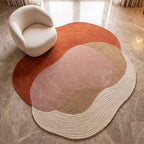 Terracotta Abstract Hand-Tufted Wool Rug | Organic Irregular Area Carpet