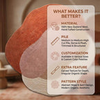 Terracotta Abstract Hand-Tufted Wool Rug | Organic Irregular Area Carpet