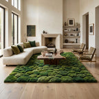 Hand Tufted Moss Ball Rug, Green Abstract Forest Floor Area Rugs