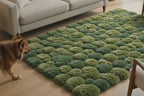 Hand Tufted Moss Ball Rug, Green Abstract Forest Floor Area Rugs