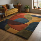 Retro Geometric Hand Tufted Area Rug – Modern Carpet