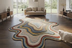 Topographic Abstract Hand-Tufted Wool Rug | Organic Irregular Area Carpet