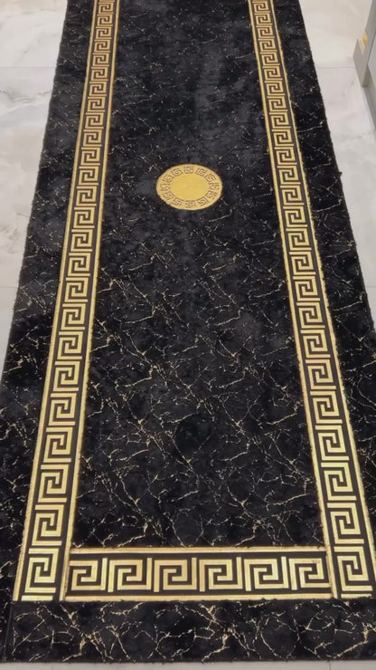Premium Black & Gold Carpet for Living Room