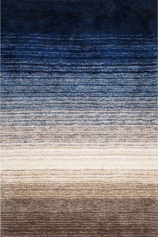 Smoke & Navy Blue Elegant Multi - Tone Shaggy Carpet - FYROSTIC CARPET