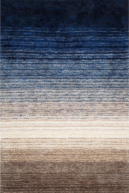 Smoke & Navy Blue Elegant Multi - Tone Shaggy Carpet - FYROSTIC CARPET