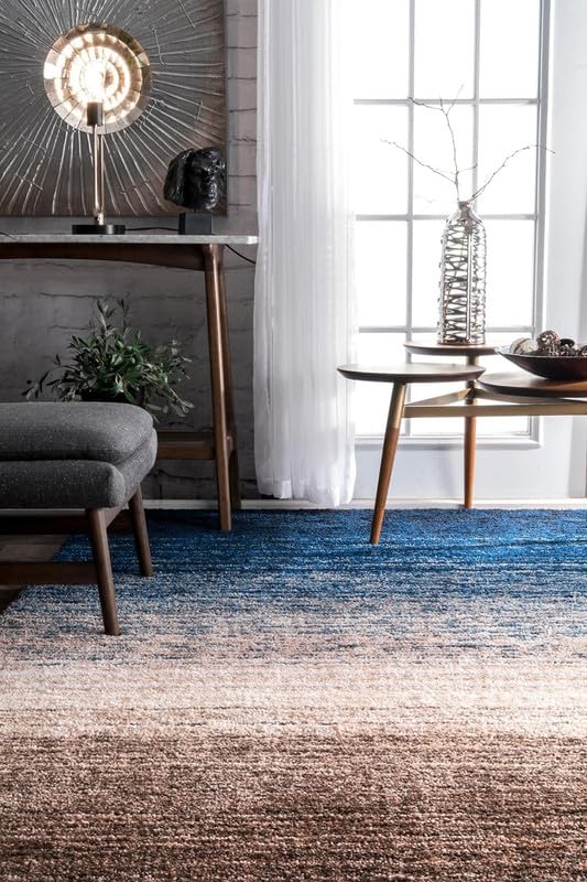 Smoke & Navy Blue Elegant Multi - Tone Shaggy Carpet - FYROSTIC CARPET