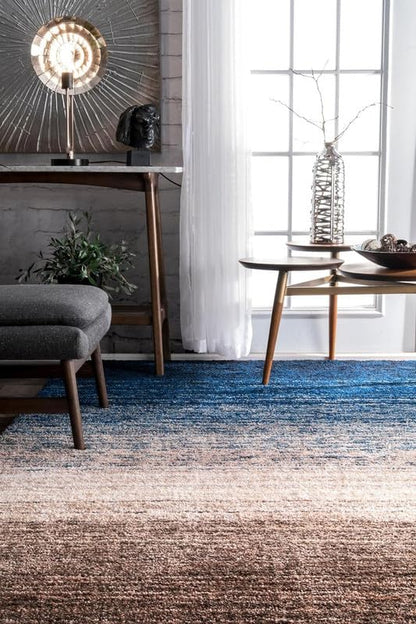 Smoke & Navy Blue Elegant Multi - Tone Shaggy Carpet - FYROSTIC CARPET